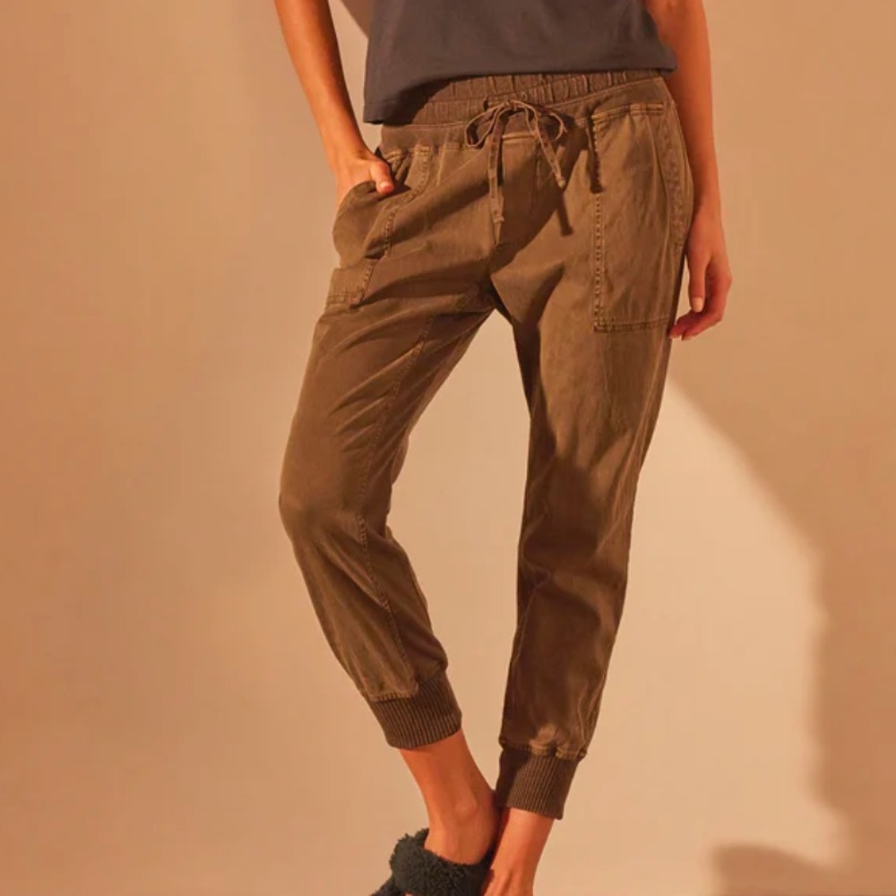 James Perse Mixed Media Pants Size 1 Green